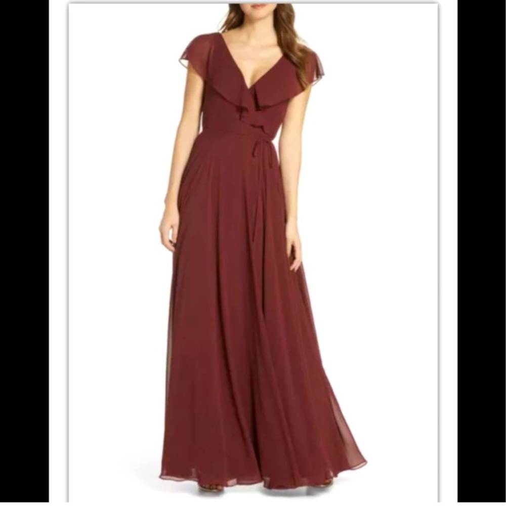 Jenny Yoo, size 2, new with tags, wrap dress, color: hibiscus